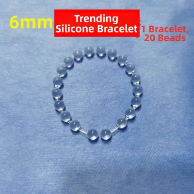 Silicone Hand Bracelet round Linked Soft Beads 6-6.5-7-7.5-8-8.5-9mm DIY Handmade Jewelry Accessories Fashionable Craft Supplies