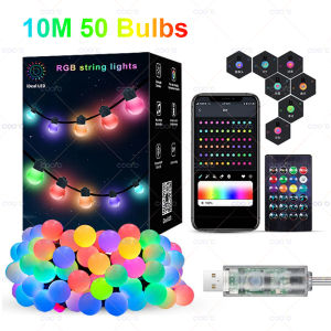 WS2812B RGB LED String Garland Light 10m 5m Smart IC APP Bluetooth Remote Fairy Lights Dreamcolor Garden Party Christmas Decor