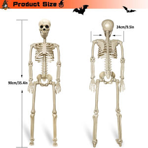 Halloween Outdoor Skeleton Plastic Posable Skeleton with Movable Joints Small Hanging Skeletons for Haunted House Graveyard Prop