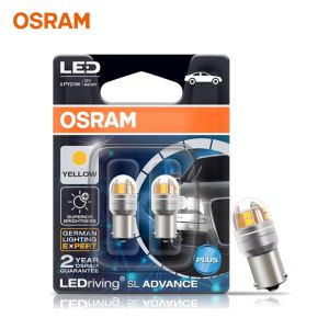 Osram | OSRAM S25 Upgrade LED Signal Light 9456Y Yellow 1156 PY21W LEDriving SL Advance LED Car Fog Bulb Brake Position Stop Lamp 2X
