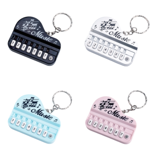 Mini Portable Piano Keychain Pendant Luminous Music Toy Student Bag Decorations Creative Gift Compact Retro Style Plastic