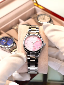 【 In Stock 】Fashion Womens Watch Simple Steel Band Quartz Watch Diamond-set Round Dial Couple Watch Jam Tangan Uniseks 手表