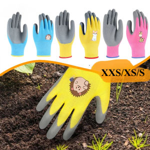 Kids Latex Gloves Durable Waterproof Work Garden Non-SlipChildren Safety Rubber Pink GlovePuncture-resistantkitchenYard