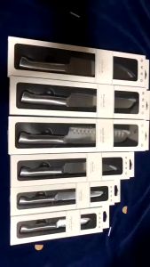 SMEG knife block set with 6pc knife Vintage Stainless Steel Kitchen Knife Bread Knife Home Kitchen Knife 7 Piece Set Pisau SEMG