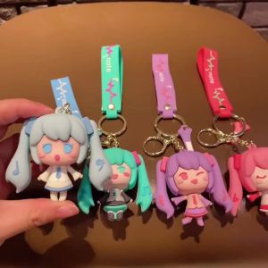 Bandai | Móc Khóa Silicon Hatsune Miku Mặt Dây Chuyền Búp Bê Dễ Thương Phụ Kiện Túi Xách Tinh Tế Dành Cho Các Cặp Đôi Phụ Kiện Xe Hơi Quà Tặng Anime