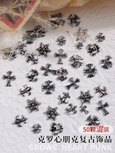 Retia Ciel Nail Art Decorations Metal Cross 3D Accessories Punk Style Nail Accessories for Any Skin Type Chinese Manufacturer