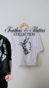 WKNDS Dragonfly Graphic Cropped Drop Shoulder Tshirt for Men