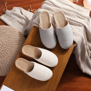 Japanese Style Home Slippers for Men and Women Soft Sole EVA Foam Indoor Use Silent Cotton Slippers for Home Office