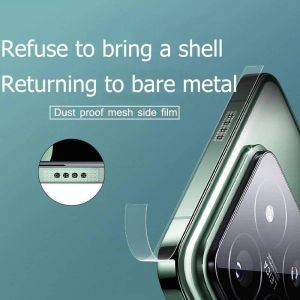 ฟิล์มไฮโดรเจลขอบป้องกันมินิเฟรมฟิล์มด้านข้างสำหรับ iPhone 15 14 13 12 Pro Plus Max ชัดด้านสติกเกอร์คาร์บอนไฟเบอร์