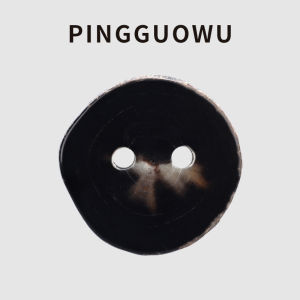 ปุ่มเสื้อผ้าผู้ชาย PINGGUOWU ปุ่มขนสัตว์ธรรมชาติ ปุ่มหนังแกะ ปุ่มเสื้อโค้ทระดับไฮเอนด์ เครื่องประดับเสื้อผ้า DIY