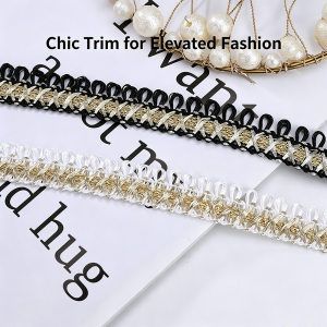 5m/16.4ft Each Pack white Gold Lace Trims Cruve Handmade DIY Sewing Crafts Dress Curtain Centipeded Accessory Wedding Decoration