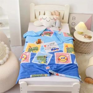 Washed Korean Silk Lightweight Air Conditioned Blanket for Kindergarten Children Baby Toddler Bedding Pure Cotton Summer Quilt