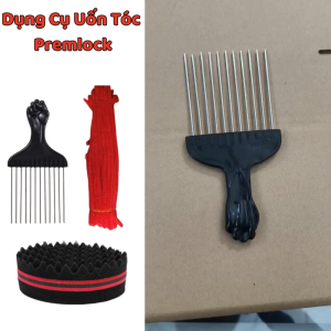 Dụng cụ uốn tóc Premlock Lược thép răng thưa Mút tạo xoăn Kẽm nhung uốn tóc.
