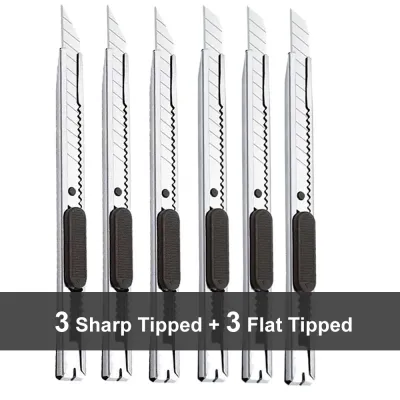 1/5/10Pcs Utility Knife Stainless Steel Paper Cut Box Cutter Tools Kit Non-Slip Blades Unboxing Knife Handicraft Carving Tools