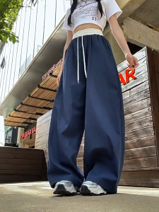 กางเกงลำลอง กางเกงขายาวผู้หญิง สไตล์ลำลอง ใส่เชือกที่เอว งานเเฟเข้าใหม่#1249