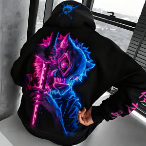 Demon Slayer Anime Peripheral Printed Hoodie 2025 Autumn and Winter New Mens and Womens Street Casual Loose Daily Sweater Top