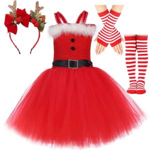 Little Girls Christmas Tulle Tutu Dress Red Christmas ClothesIdeal for Holiday Stage Performances and Christmas Party Outfits