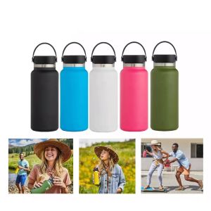 🇸🇬 Ready Stock 32oz/40oz 304 Stainless steel sports water bottle with wide mouth Vacuum Insulated & Leak Proof/fashional thermal flask/Christmas Gift Cup