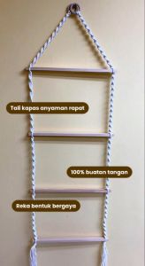 HP SO036 Macrame Ladder Hanger/ Macrame Hanger/ Sacred Wall Decor Towel Hanger Gantungan Hiasan Rumah