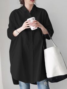 Loose Long Sleeve Shirt Dress Large Size Womens Fashion Autumn New Style ZenInspired Maxi Dress Original Design No Brand