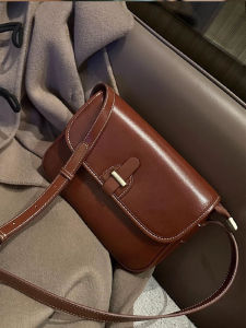 Vintage Leather Crossbody Bag Womens 2024 New Commuter Multi-pocket Messenger Bag Single Shoulder Bag Womens Bag