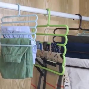 5 Layers Multi-Functional Pants Hangers Holders Trousers Hanger Storage Rack Clothes Space