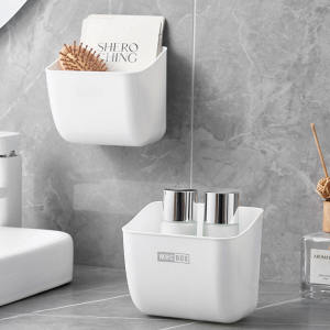 Hộp Đựng Đồ Treo Tường Phòng Tắm Vệ Sinh Cá Nhân Khay Đựng Đồ Cỡ Lớn Cho Bàn Rửa Mặt Cốc Chải Tóc Mặt Nạ