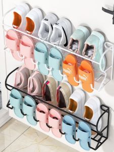 Giá Để Giày Gắn Tường Sau Cửa Phòng Ký Túc Xá Đơn Giản Không Cần Đục Lỗ Giá Để Giày Trong Phòng Tắm Giá Để Giày Bằng Kim Loại