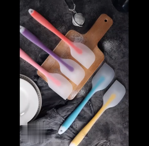 Spatula Silikon Anti Panas Transparan / Spatula Kue Mentega Serbaguna / Spatula Silikon Elastis Alat Dapur Praktis