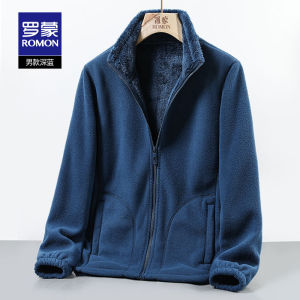 Double-Sided Fleece Short Jacket Mens Versatile Casual Wear Thickened Fashionable Warm Spring Outerwear by Romon