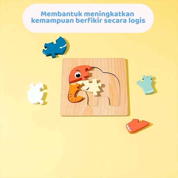 Beringin Toys Wooden 3D Snap Puzzle 3D Puzzle Mainan Puzzle