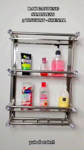 LAVENDER RAK STAINLESS STEEL  3 LAYER  Rak Kamar Mandi Dinding  Rak Bumbu Dapur Stainless Steel Rak Tempel Gantung Tempat Handuk Tempel