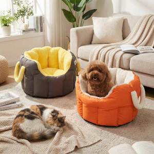 Lovinland Pet Cat Purse Carrier with Safety Tether Soft Small Dog Carrier for Small Medium Pet Nest Safe Car Booster Seat
