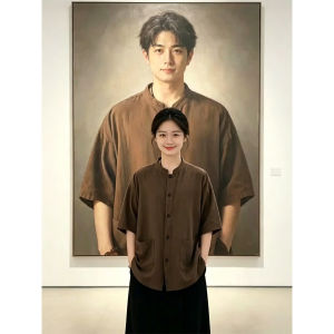ZHUOCAN | Summer Breathable Henley Collar Short Sleeve Shirt