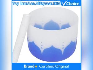 IRIN | IRIN 8 Inch Crystal Singing Bowl A/G Key Quartz Frosted Lotus White Blue Meditation Yoga Chakra Healing Stress Relief Instrument