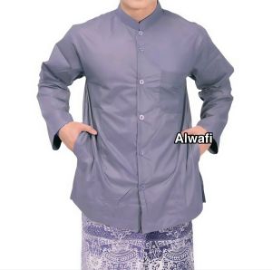 Baju Koko Haibah Polos Saku Samping Pria Dewasa Toyobo Lengan Panjang Exclusive