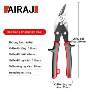 AIRAJ | AIRAJ Aviation Scissor Tin Snips Máy Cắt Thép Không Gỉ Đa Hướng Dụng Cụ Cầm Tay Cắt Tấm Kim Loại Đa Chức Năng Màu Xám
