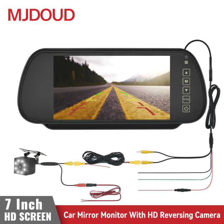 7 Inch Rear View Camera Screen MJDOUD 7 Inch Rear View Mirror Monitor with Camera Rearview Mirror for ...