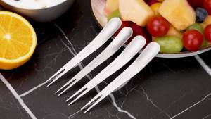Boundless Voyage Ultralight Titanium Camping Cutlery Dual-Use Fork Spoon Set 5 Packed for Fruit Coffee Ice Cream Ti1126T