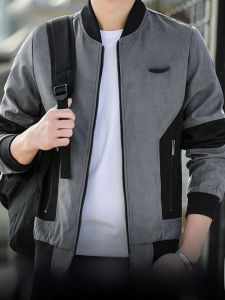ROMON | Romon Mens Baseball Collar Jacket Flight Sportswear Casual Workwear Outerwear Fashionable Trendy Spring Autumn New Arrival