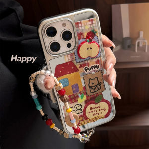 JIFANPAUL | Vintage Apple Button Phone Case with Lanyard for iPhone 15/16 promax and iPhone 13/14