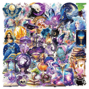 Magic Planet Graffiti Stickers 50 Pcs Pet Material Decorative Supplies for Mobile Phone Case DIY Craft Decals