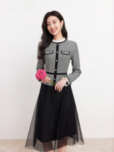 Koradior | Elegant Chic Fitted Knit Dress for Winter