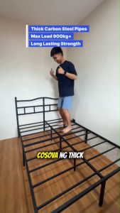 Rarus Carbon Steel Bed Frame Large Storage Bed Frame  Carbon Steel Bed Frame Rust Proof Metal Bed