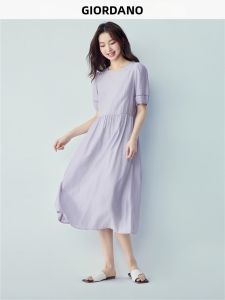 Giordano | Summer New Texture Hollow Bubble Short Sleeve Round Neck Dress