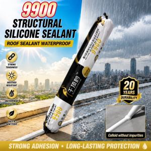 9900 Silicone Sealant Waterproof Roof Sealant Quick-Drying 590ml With Nozzle Strong Adhesion Weatherproof Joint Gap Sealing For Indoor & Outdoor Use