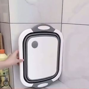 3 IN 1 Telescopic Folding Chopping Board Multipurpose Foldable Drain Basket Vegetable Cutting Board