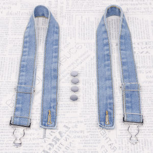 Denim Strap Pants Belt Buckle Style Removable Shoulder Strap 3cm Wide for Kids Youth Girls Copper Buckle Hook Style