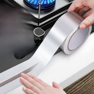 Kitchen Oil-Resistant Stickers Gas Stove Waterproof Edge Sealing Sink Adhesive Strip Mold-Proof Gap Cover Aluminum Foil Paper