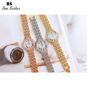 【รับสร้อยข้อมือผีเสื้อฟรี】Bs Bee Sister 1560แบรนด์ขายร้อนแฟชั่นนาฬิกาผู้หญิงโรงงานโดยตรง High-End สแตนเลสสตีลสาย30M นาฬิกาควอตซ์กันน้ำออสเตรียนำเข้า Rhinestone นาฬิกาข้อมือหญิงหรูหรา
